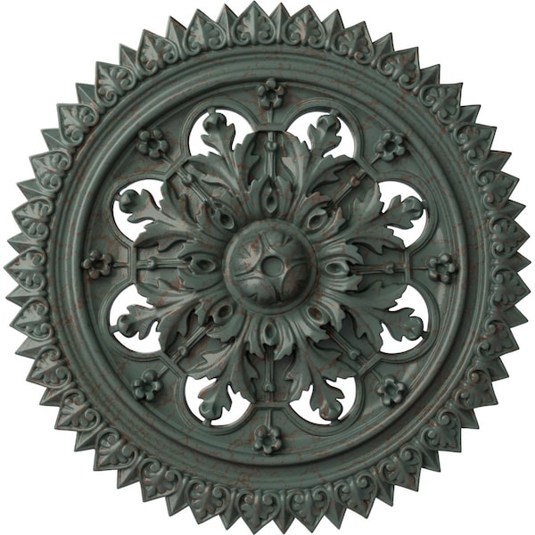 Ekena Millwork York Ceiling Medallion (Fits Canopies up to 3 5/8"), 21 5/8"OD x 2 1/2"P, Cloud Burst Crackle CM21YOCBC - main